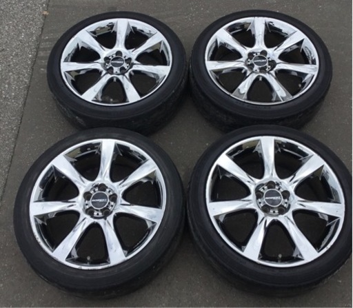 プリウス等！社外18インチ メッキアルミホイール 215/45R18 4本セット