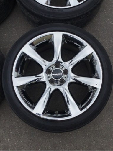 プリウス等！社外18インチ メッキアルミホイール 215/45R18 4本セット