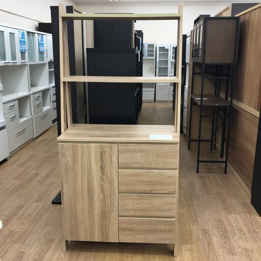 ★ジモティ割あり★  キャビネット うす茶 H175×W80×D41 クリーニング済み KJ2062