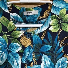 リーフ柄ワンピース（M）の画像