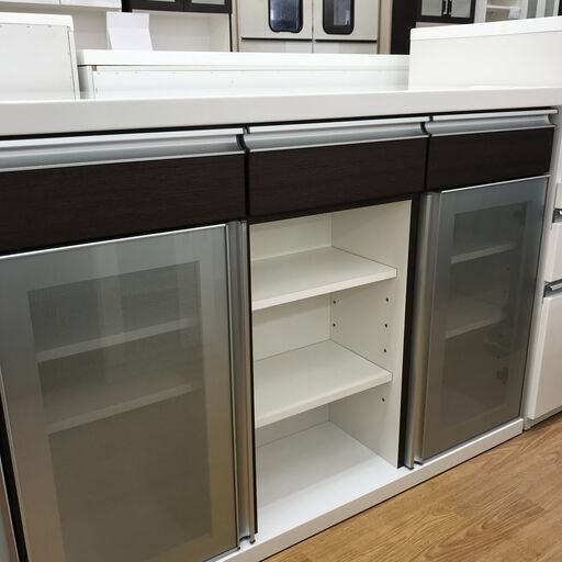 ★ジモティ割あり★ ニトリ キッチンカウンター 黒 H87×W120×D53 クリーニング済み KJ2067