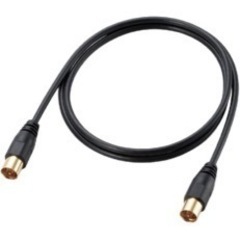 エレコム アンテナケーブル 2.5C スリムタイプ F型端子 差込式ストレート-差込式ストレート型 1m ブラック AV-ATSS10BKの画像