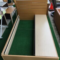 ニトリ セミダブルベッドフレーム 収納・コンセント付き アスカ3 LBR