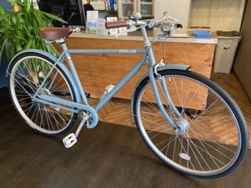 【前後タイヤ・チューブ新品！】LEDオートライト　27インチシティクロス　グレイッシュブルー