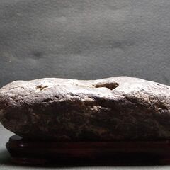 鑑賞石 8.0㎏ 溜り石 甌穴 水無川石 新潟県 景石 原石 水石 自然石