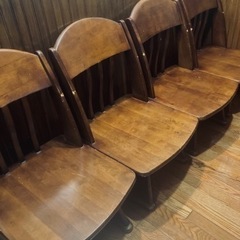 木製回転チェアー　回転椅子　4脚　ゼロ円 の画像