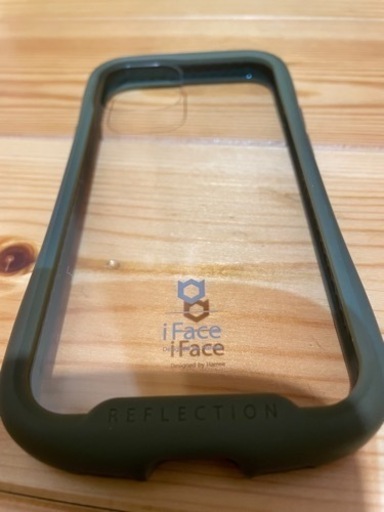 iPhoneケース iFace iPhone12 mini 衝撃吸収 透明 クリア　 シリコンケース カーキ