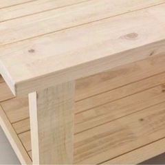 イケア　コーヒーテーブル　サイドテーブル　REKARNE　パイン材　無垢　美品　廃盤モデル！の画像