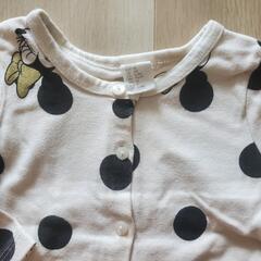 美品 H&M コットン ミニーデザインカーディガン 長袖 白 74の画像