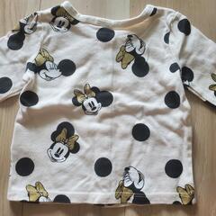 美品 H&M コットン ミニーデザインカーディガン 長袖 白 74の画像