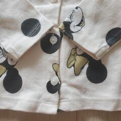 美品 H&M コットン ミニーデザインカーディガン 長袖 白 74の画像