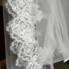(譲り先決定)ウエディングベール、手袋の画像