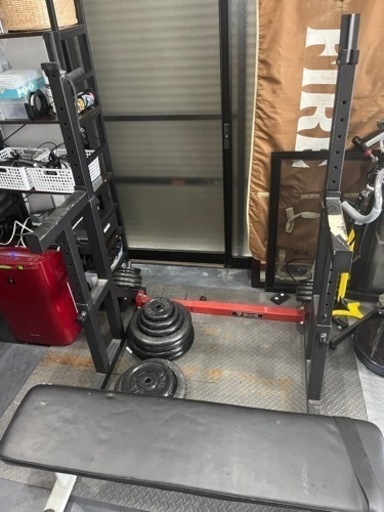 ウエイトトレーニングセット　重り200キロ強、付き