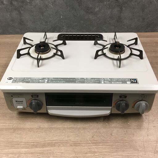 6/2終 Rinnai リンナイ LPガス用 ガステーブル DCM01BEL 左強火 菊TK