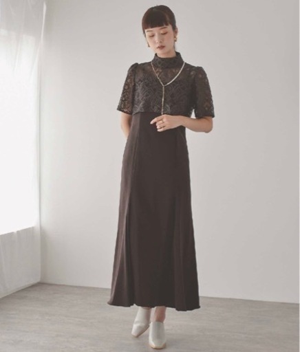 結婚式お呼ばれドレス　3wayレースボレロ&マーメイドキャミドレス