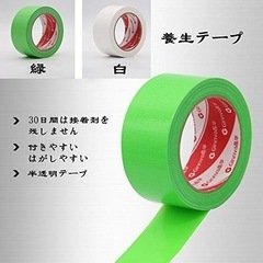 新品⭐️養生テープ マスキングテープ 補修テープ 台風対策 50mm×25m 白 緑の画像