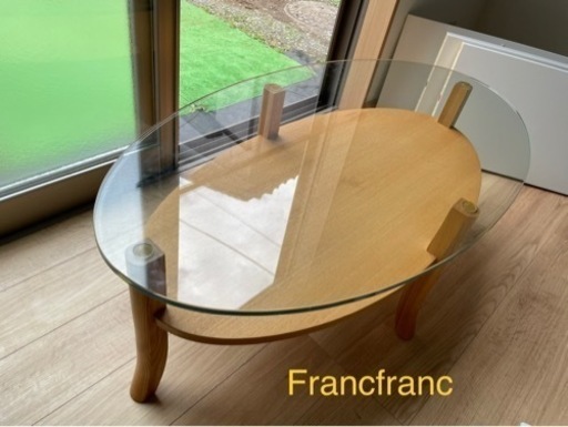 【最終値下げ】Francfranc ガラストップ　コーヒーテーブル
