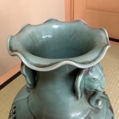 高麗青磁　壺　花瓶　海泉の画像