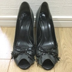 23cm 本革グレー×ブラック　アカクラの画像