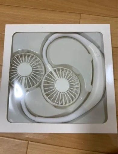 USB扇風機 携帯扇風機 7枚羽根 首かけ ホワイト 5個セット