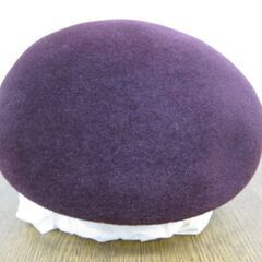maxim マキシム ベレー帽 帽子 エンジ リボン ウール マキシン チェコ製の画像