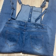 スキニー デニム サロペットの画像