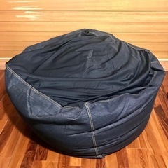 無印良品 体にフィットするソファー デニム ネイビー ビーズクッション