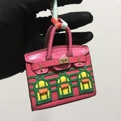 ハンドメイド 超ミニハウス バッグチャーム 超繊革PU素材の画像