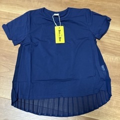 新品♡150 バックプリーツTシャツ　ネイビーの画像