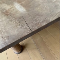 【昭和レトロ】無垢材座卓／60年以上前／一枚板／天然木の画像