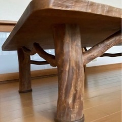 【昭和レトロ】無垢材座卓／60年以上前／一枚板／天然木の画像