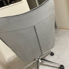 ☆定価¥12990☆LOWYA デスクチェア/ベロア調/グレー/椅子の画像