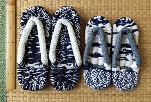 布ぞうりペア【訳あり未使用品】浴衣地