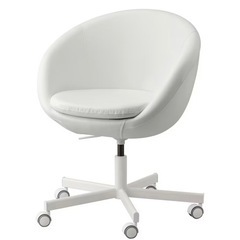 IKEA スクルーヴスタ 回転チェア 白 イス 椅子 イーサーネ...