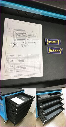 HAZET ロールキャブ 177-6 中古品 62.8kg フラット引出し4段・ハイ引出し2段 ※鍵なし