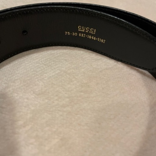 【予約済】グッチ　ベルト　美品　レディース　黒　艶黒