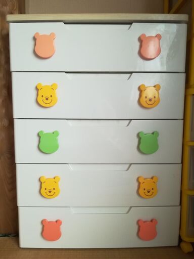 【売れました】プーさん チェスト キッズチェスト 収納ボックス 5段