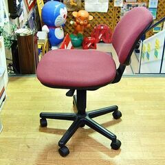 ① KOKUYO オフィスチェア 幅46×奥行55～60×高さ78～87㎝ CRS-G280 OAチェア ワークチェア 昇降 リクライニング ピンク系 キャスター付き 事務用品 コクヨ 札幌市 清田区 平岡の画像