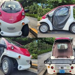 ☆超小型EV《 TOYOTAコムス B・COM 》デッキ仕様 後期型 チェリー＆ホワイトパール キャンバスドア 3.7万km☆東京都大田区【下取OK】の画像