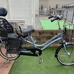 自転車　ママチャリ　チャイルドシート付きの画像