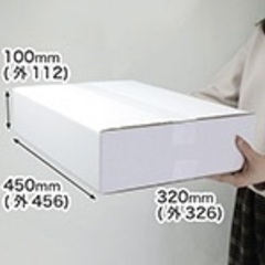 【新品】白ダンボール箱 浅型タイプ A3サイズ対応【宅配100サ...