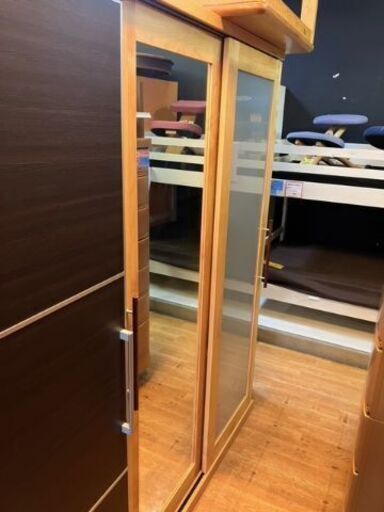 ⑥ リサイクルショップスターズ城西店 ワードローブ 鏡 タンス 衣類収納 大型収納