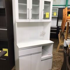 キッチンボード　食器棚　三枚扉　ホワイト　ニトリ　クリーニング済　貝塚市　二色浜