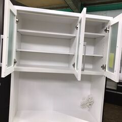 キッチンボード　食器棚　三枚扉　ホワイト　ニトリ　クリーニング済　貝塚市　二色浜