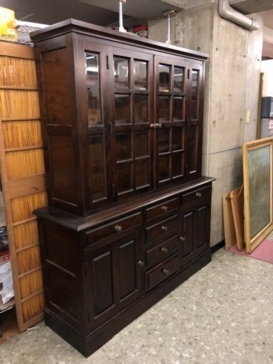 北海道民芸家具】食器棚 定価数十万の家具を特別価格で！