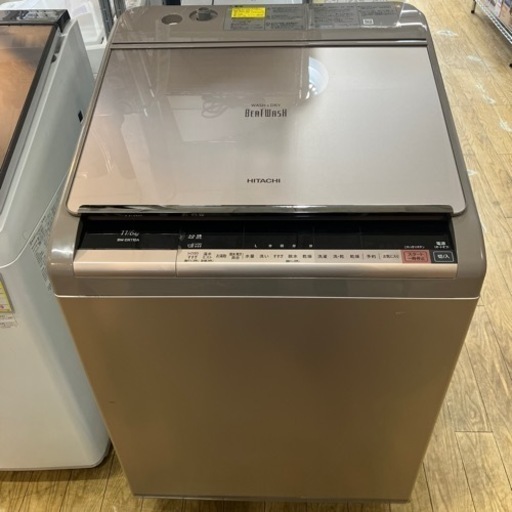 多機能HITACHI 11/6kg 洗濯乾燥機 BW-DX110A 2016年製 ビートウォッシュ 日立 8124