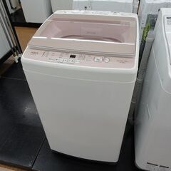 【店頭受け渡し】AQUA　全自動洗濯機　AQW-KSGP7G　7Kg　2019年製　中古品