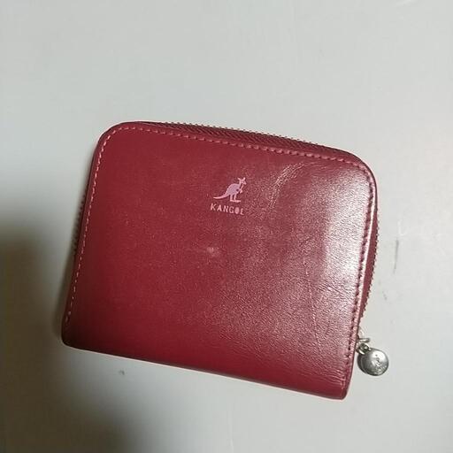 KANGOL カンゴール レザー 折りたたみ財布（お札とカードに小銭）赤っぽい