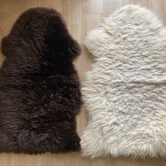 IKEA SKOLD 羊皮 ラグ 2点セット
