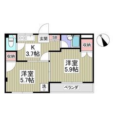 北綾瀬駅・2K・家賃１ヶ月無料・敷金&礼金0！